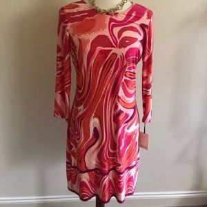 NWT Ali Ro Coral print Size 6 Jersey Dress